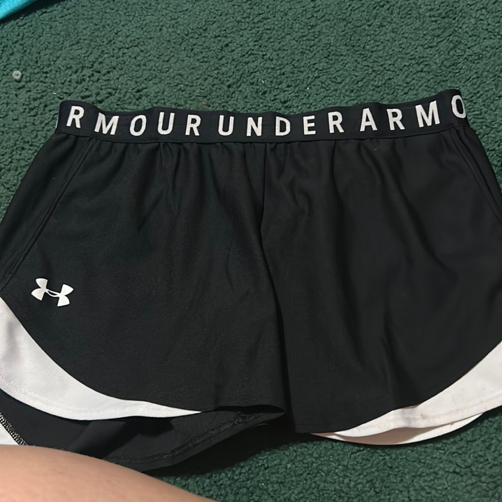 Selling under armor shorts that are black and white. I paid 30 asking 20